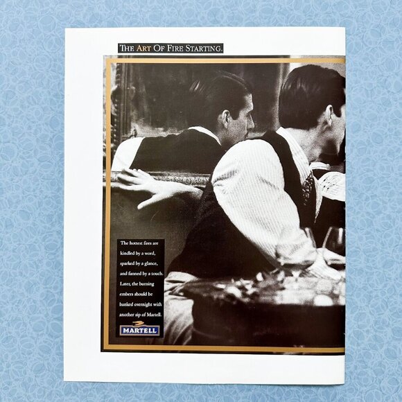 Martell Cognac Double-Page Ad – 2 Loose Gold Book Pages, Vintage Spirits Decor - Picture 7 of 10